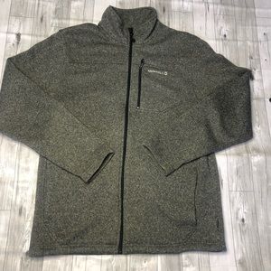 Merrell Jacket Mens Medium Heathered Gray Full Zip Jacket Pockets Hiking Outdoor